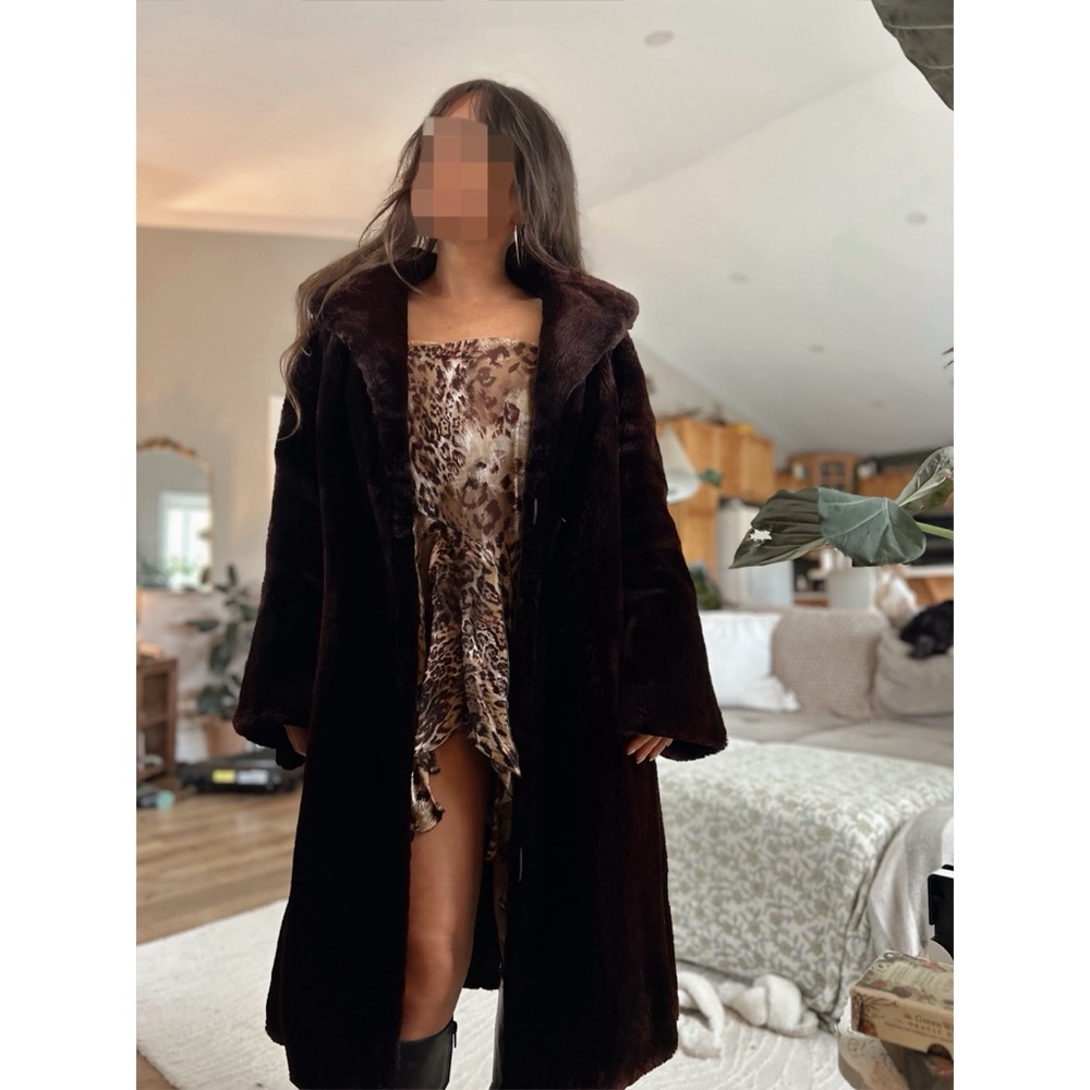 Vintage 1960s Chocolate Brown Fur Jacket